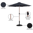 Meridian Furniture Fiji Black Polyester Patio Umbrella with Base Set