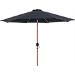 Meridian Furniture Fiji Black Polyester Patio Umbrella with Base Set