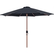 Meridian Furniture Fiji Black Polyester Patio Umbrella with Base Set