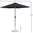 Meridian Furniture Fiji Black Polyester Patio Umbrella with Base Set