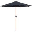 Meridian Furniture Fiji Black Polyester Patio Umbrella with Base Set