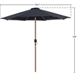 Meridian Furniture Fiji Black Polyester Patio Umbrella
