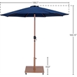 Meridian Furniture Fiji Navy Polyester Patio Umbrella with Base Set