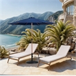 Meridian Furniture Fiji Navy Polyester Patio Umbrella with Base Set