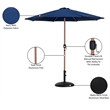 Meridian Furniture Fiji Navy Polyester Patio Umbrella with Base Set
