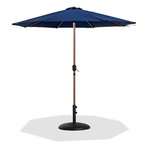 Meridian Furniture Fiji Navy Polyester Patio Umbrella with Base Set