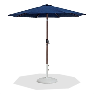 Meridian Furniture Fiji Navy Polyester Patio Umbrella with Base Set