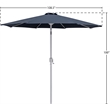 Meridian Furniture Fiji Grey Polyester Patio Umbrella
