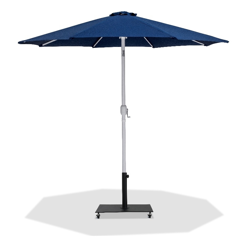 Meridian Furniture Fiji Navy Polyester Patio Umbrella with Base Set