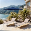 Meridian Furniture Fiji Navy Polyester Patio Umbrella with Base Set