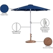 Meridian Furniture Fiji Navy Polyester Patio Umbrella with Base Set