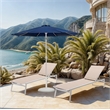 Meridian Furniture Fiji Navy Polyester Patio Umbrella with Base Set