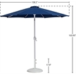 Meridian Furniture Fiji Navy Polyester Patio Umbrella with Base Set