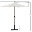 Meridian Furniture Fiji White Polyester Patio Umbrella with Base Set