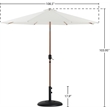 Meridian Furniture Fiji White Polyester Patio Umbrella with Base Set
