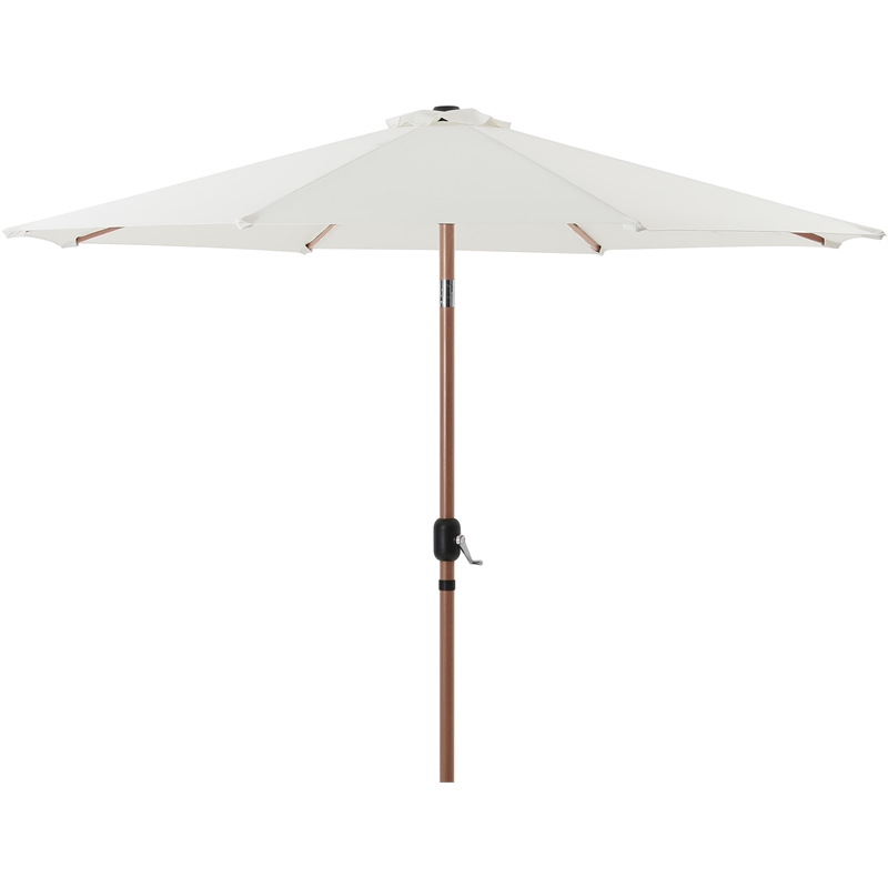 Meridian Furniture Fiji White Polyester Patio Umbrella with Base Set