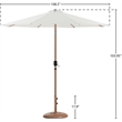 Meridian Furniture Fiji White Polyester Patio Umbrella with Base Set