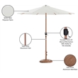 Meridian Furniture Fiji White Polyester Patio Umbrella with Base Set