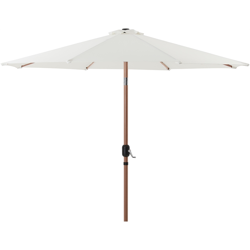 Meridian Furniture Fiji White Polyester Patio Umbrella with Base Set