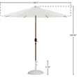 Meridian Furniture Fiji White Polyester Patio Umbrella with Base Set