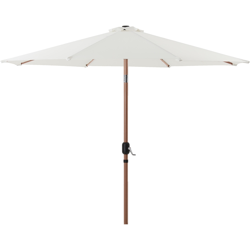 Meridian Furniture Fiji White Polyester Patio Umbrella with Base Set
