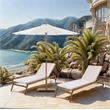 Meridian Furniture Fiji White Polyester Patio Umbrella