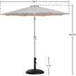 Meridian Furniture Fiji Beige Polyester Patio Umbrella with Base Set