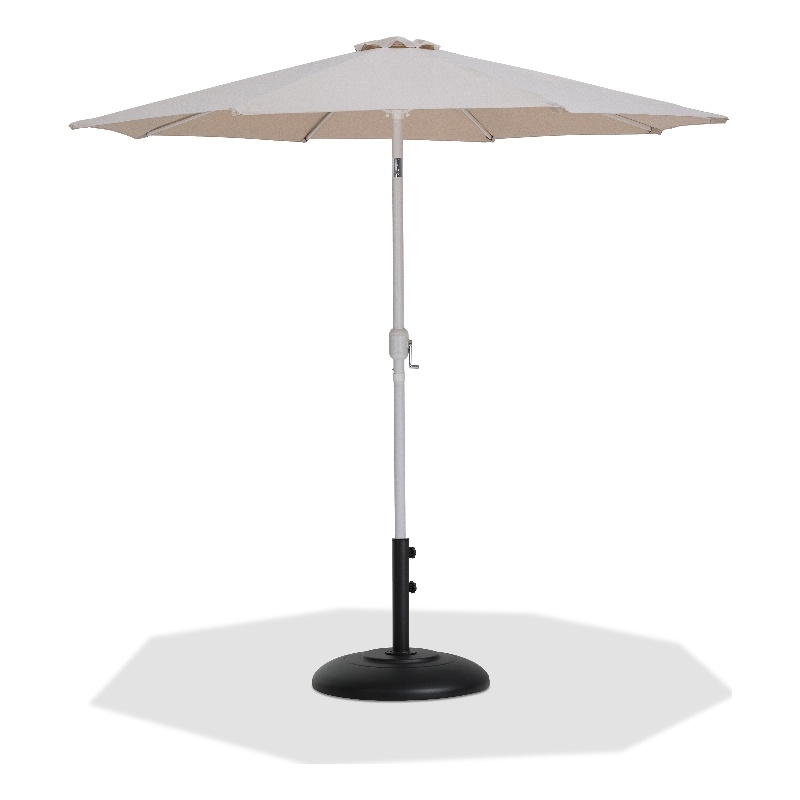 Meridian Furniture Fiji Beige Polyester Patio Umbrella with Base Set