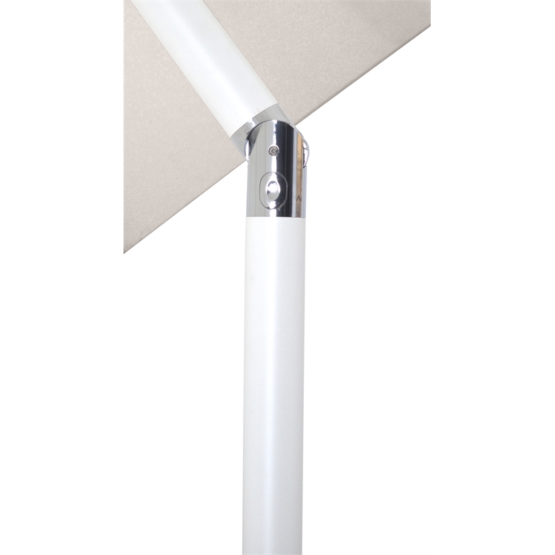 Meridian Furniture Fiji Beige Polyester Patio Umbrella with Base Set