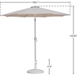 Meridian Furniture Fiji Beige Polyester Patio Umbrella with Base Set