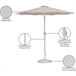 Meridian Furniture Fiji Beige Polyester Patio Umbrella with Base Set