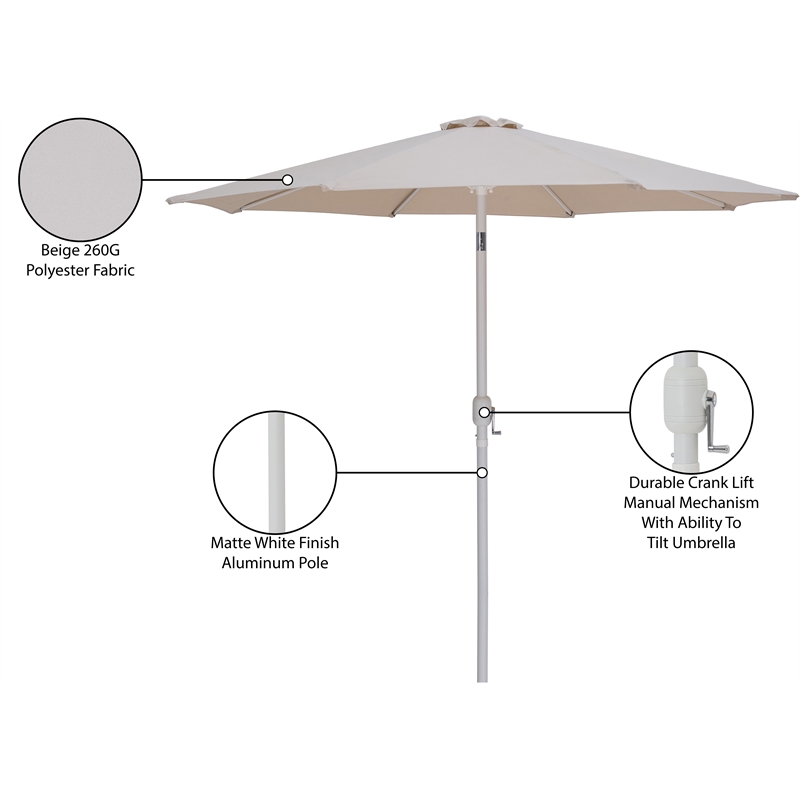 Meridian Furniture Fiji Beige Polyester Patio Umbrella