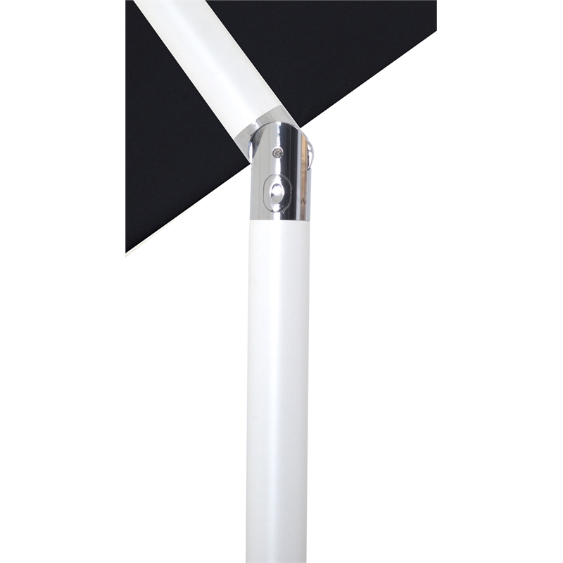 Meridian Furniture Fiji Black Polyester Patio Umbrella with Base Set