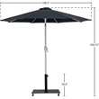 Meridian Furniture Fiji Black Polyester Patio Umbrella with Base Set