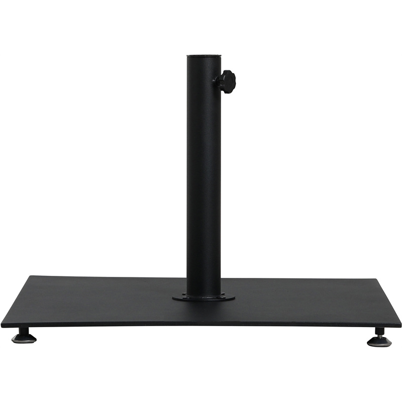 Meridian Furniture Fiji Black Polyester Patio Umbrella with Base Set