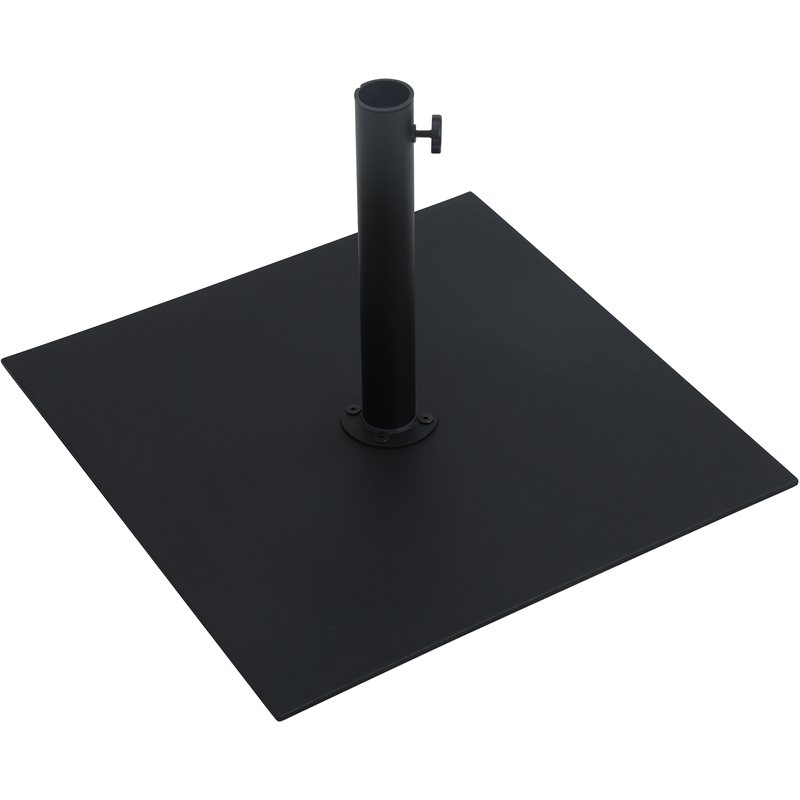 Meridian Furniture Fiji Black Polyester Patio Umbrella with Base Set
