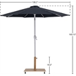 Meridian Furniture Fiji Black Polyester Patio Umbrella with Base Set