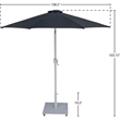 Meridian Furniture Fiji Black Polyester Patio Umbrella with Base Set