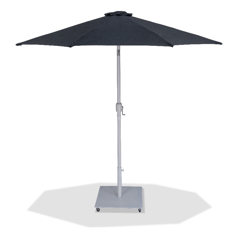 Meridian Furniture Fiji Black Polyester Patio Umbrella with Base Set