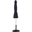 Meridian Furniture Fiji Black Polyester Patio Umbrella with Base Set