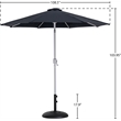Meridian Furniture Fiji Black Polyester Patio Umbrella with Base Set