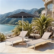 Meridian Furniture Fiji Black Polyester Patio Umbrella with Base Set