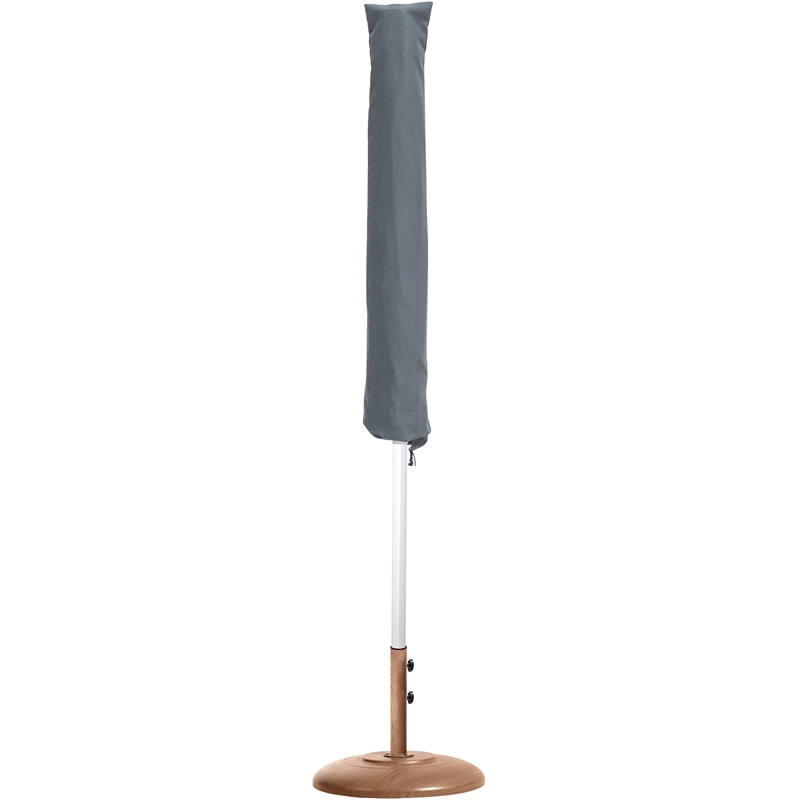 Meridian Furniture Fiji Black Polyester Patio Umbrella with Base Set