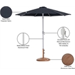 Meridian Furniture Fiji Black Polyester Patio Umbrella with Base Set