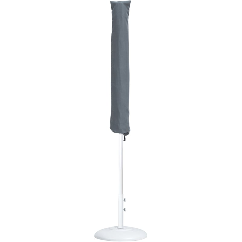 Meridian Furniture Fiji Black Polyester Patio Umbrella with Base Set