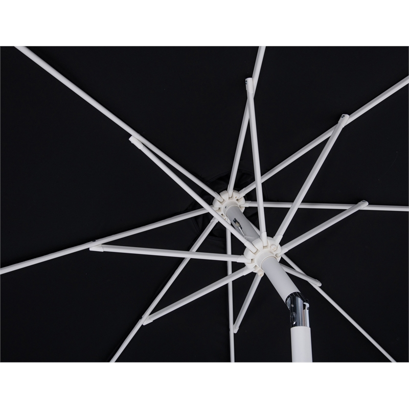 Meridian Furniture Fiji Black Polyester Patio Umbrella with Base Set