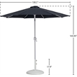 Meridian Furniture Fiji Black Polyester Patio Umbrella with Base Set