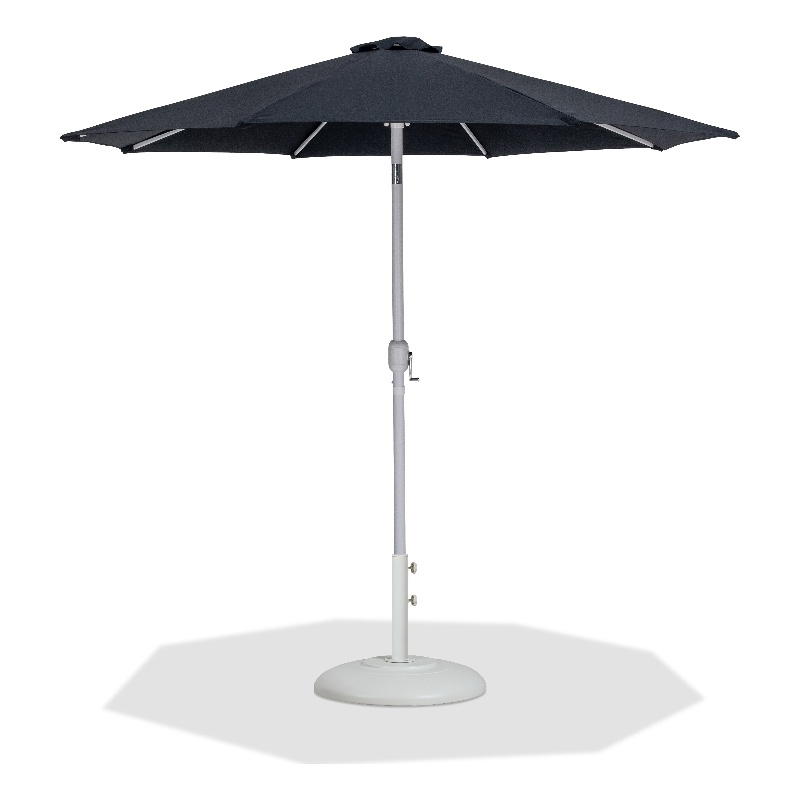 Meridian Furniture Fiji Black Polyester Patio Umbrella with Base Set