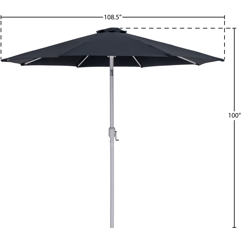 Meridian Furniture Fiji Black Polyester Patio Umbrella