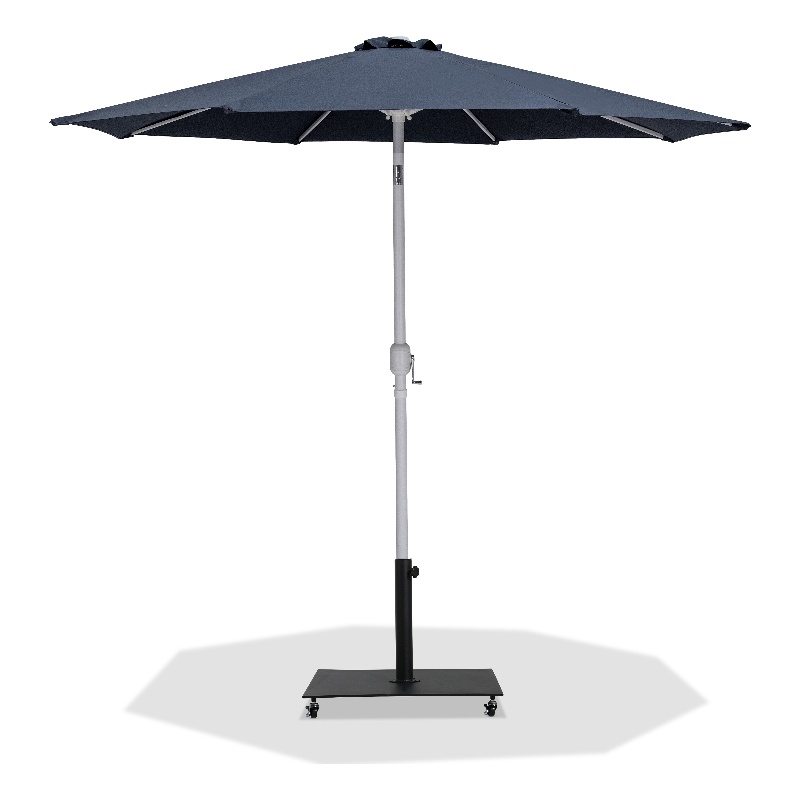 Meridian Furniture Fiji Grey Polyester Patio Umbrella with Base Set